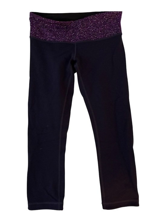 lululemon athletica Pants - lululemon athletica Black Leggings with Purple Glitter Waistband